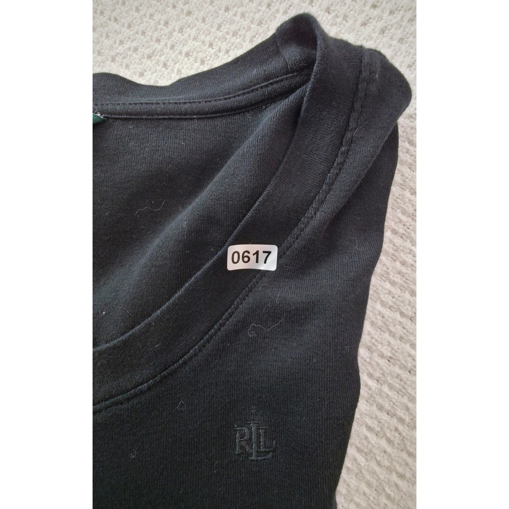 Lauren Ralph Lauren Top Womens 1X Black Cotton Long Sleeve Crew Neck Casual EUC - Picture 11 of 11
